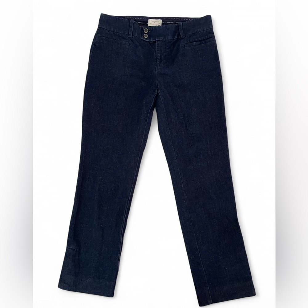 The Essential Slim by Anthropologie Dark Wash Split Hem Jeans Womens Size 6